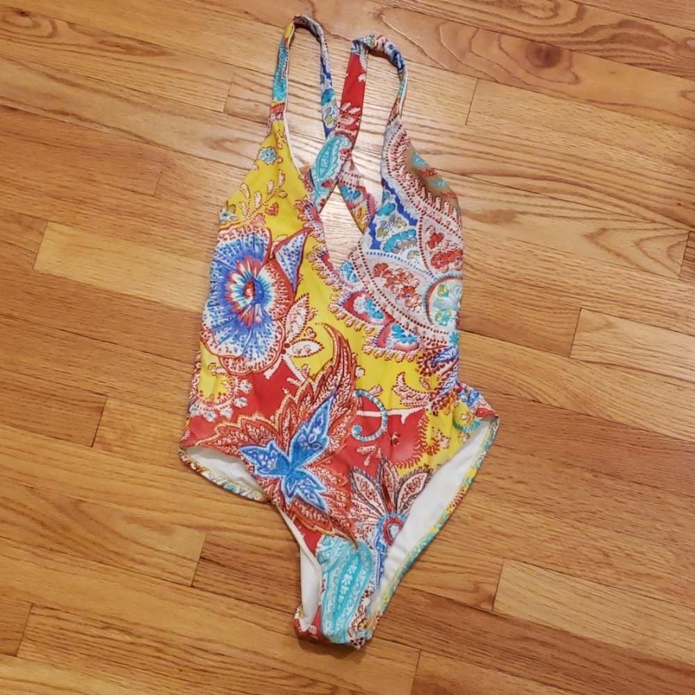 NWT Ralph Lauren colorful paisley one piece suit